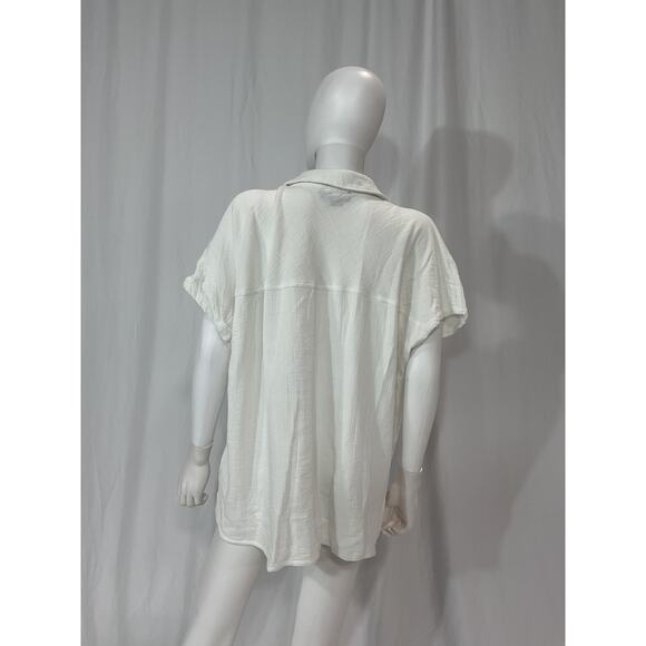 Hatch 'The Aubrey' White Short Sleeve Shirt Size 4 - Picture 3 of 5
